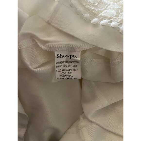 Showpo Women's White Lace Dip V-Neck Dress Size M - Picture 5 of 8